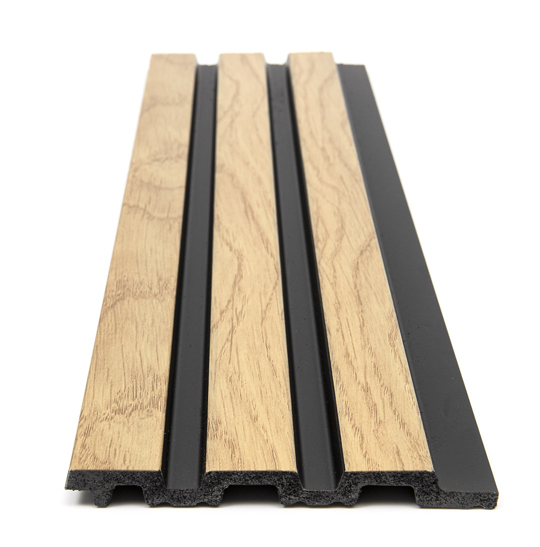Ps Panel Με 3D Πηχακια F4 Piano 12/122/2900Mm Nat.Oak/Black - Image 2
